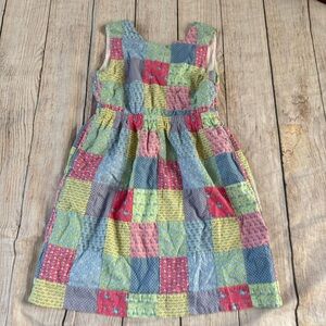 Vineyard Vines Patchwork Girls Dress Size 12 Pink Blue Yellow